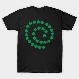 Green Shamrock Spiral St Patricks Day T-Shirt